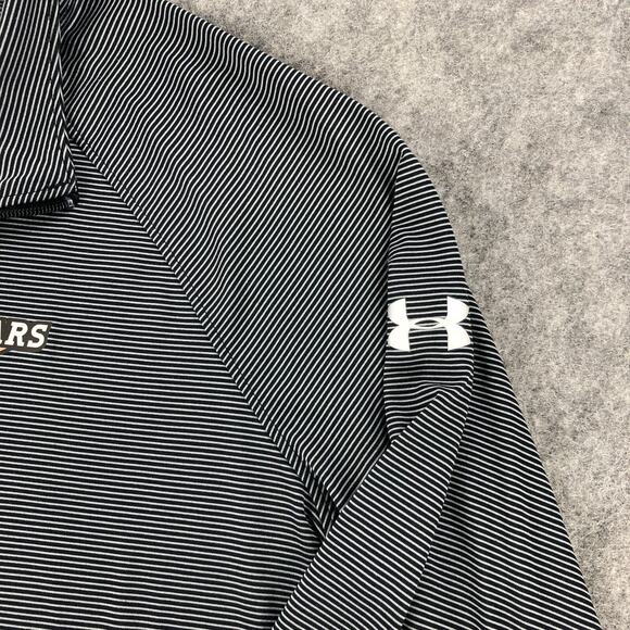 Under Armour Dallas Stars Mens 1/4 Zip Pullover Large Gray Striped Heat Gear - Picture 6 of 10